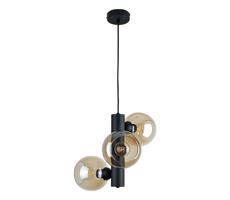 Keter Lighting Luster na lanku TUBE 3xE27/60W/230V čierna/dymová béžová