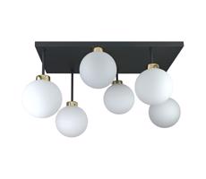 Keter Lighting Prisadený luster DEA 6xE14/60W/230V čierna/zlatá/biela