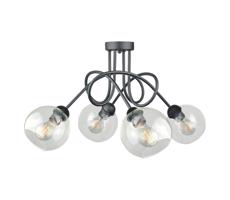 Keter Lighting Prisadený luster EVIE 4xE27/60W/230V antracit/číra