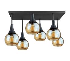 Keter Lighting Prisadený luster SOMA 6xE27/60W/230V čierna/dymová béžová