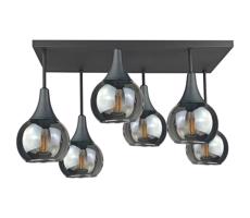 Keter Lighting Prisadený luster SOMA 6xE27/60W/230V čierna/dymová čierna