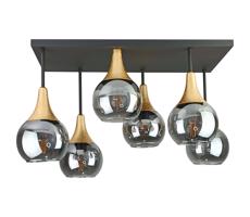 Keter Lighting Prisadený luster SOMA 6xE27/60W/230V čierna/zlatá/dymová čierna