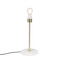Klasická stolná lampa mosadzná s mramorovým podstavcom - Kaso