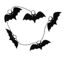 - LED Dekoračná reťaz HALLOWEEN 10xLED/2xAA/teplá biela 1,3m netopiere
