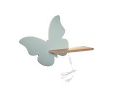 LED Detské nástenné svietidlo s poličkou BUTTERFLY LED/5W/230V zelená/drevo