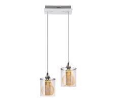 LED Luster na lanku 2xLED/5W/230V biela/číra