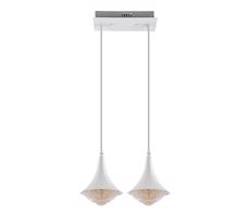 LED Luster na lanku 2xLED/9W/230V biela