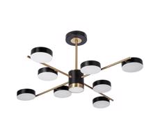 LED Luster na tyči 8xLED/7W/230V + LED/6W 3000-6000K pr. 77 cm zlatá/čierna