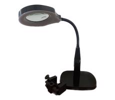 LED Stmievateľná stolná lampa s bifokálnou lupou LED/6W/230V čierna