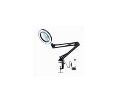LED Stmievateľná stolná lampa s lupou LED/22W/5V čierna
