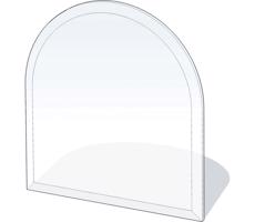Lienbacher Sklo pod kachle 800x800x8 mm poloblúk