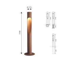 Louis Poulsen Flindt uzemnené 110 cm corten