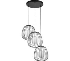 Luster na lanku BELL 3xG9/12W/230V čierna/lesklý chróm