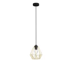 Luster na lanku BERGEN 1xE27/60W/230V čierna/zlatá