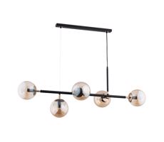 Luster na lanku DANSA 5xE14/10W/230V mosadz/čierna