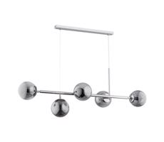 Luster na lanku DANSA 5xE14/10W/230V šedá/lesklý chróm