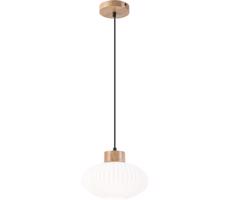 Luster na lanku HARMONY 1xE27/15W/230V pr. 25 cm biela/dub