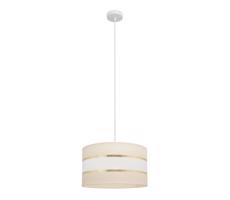 Luster na lanku HELEN 1xE27/15W/230V pr. 35 cm krémová/zlatá