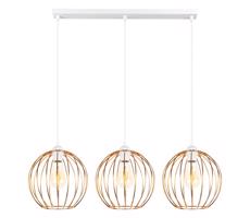 Luster na lanku MATT 3xE27/60W/230V biela/medená