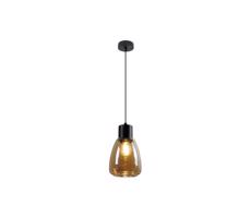 Luster na lanku MOLDO 1xE27/40W/230V čierna/dymová béžová