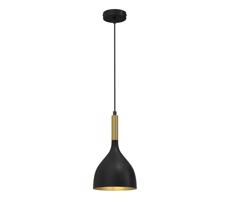 Luster na lanku NOAK 1xE27/15W/230V čierna/zlatá