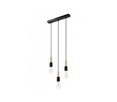 Luster na lanku SIMON 3xE27/60W/230V čierna - FSC certifikované