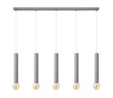 Luster na lanku TUBA 5xE27/15W/230V šedá