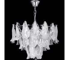 Luster na reťazi 4xE27/60W/230V pr. 40 cm lesklý chróm/biela