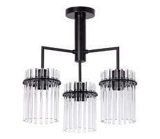 Luster na tyči 3xE27/60W/230V čierna/číra