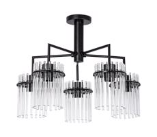 Luster na tyči 5xE27/60W/230V čierna/číra