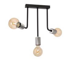Luster na tyči CANDELA 3xE27/15W/230V čierna