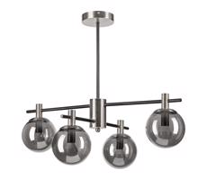Luster na tyči LILOU 4xE14/5W/230V matný chróm/dymová