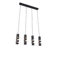 Moderne hanglamp zwart 4-lichts - Stream