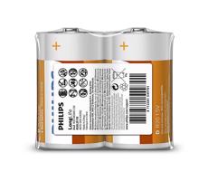 Philips Philips R20L2F/10 - 2 ks Zinkochloridová batéria D LONGLIFE 1,5V 5000mAh