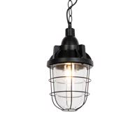 Priemyselná závesná lampa čierna so sklom - Cabin