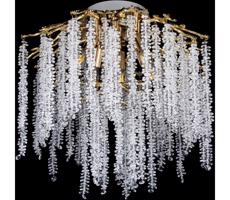 Prisadený luster 6xE14/60W/230V + 3xLED/3W pr. 54 cm zlatá