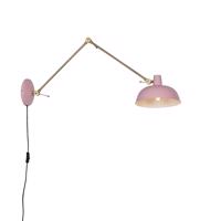 Retro nástenná lampa oceľová ružová s bronzovou - Milou