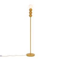 Retro stojacia lampa horčicovo žltá s matným sklom - Fedde