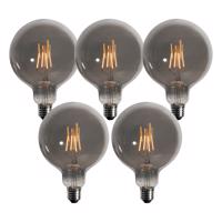 Sada 5 E27 3-krokových stmievateľných LED žiaroviek Smoke G125 4W 150 lm 1900K