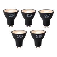 Sada 5 GU10 3-krokovo stmievateľných LED žiaroviek čierna 6W 4300 lm 2000 - 6000K
