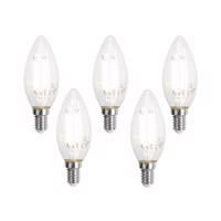 Sada 5 inteligentných LED žiaroviek E14 C35 číra 4,2 W 470 lm 2700 – 6500 K