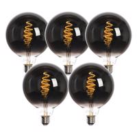 Sada 5 inteligentných LED žiaroviek E27 G125 čierne 4W 60lm 1800-3000K