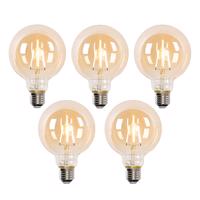 Sada 5 inteligentných LED žiaroviek E27 G95 zlatá 4,9 W 470 lm 1800-4000 K