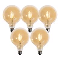 Sada 5 ks E27 3-stupňová stmievateľná LED lampa zlatá G125 4W 450lm 2700K