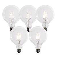 Sada 5 ks E27 3-stupňová stmievateľná LED žiarovka so špirálovým vláknom G125 4W 450lm 3000K