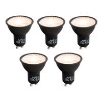 Sada 5 ks GU10 LED svietidlo čierne 7W 610 lm 3000K
