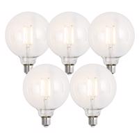 Sada 5 ks Inteligentné stmievateľné LED žiarovky E27 G125 číre 7W 806lm 2700-6500K
