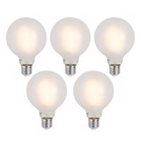 Sada 5 ks Inteligentné stmievateľné LED žiarovky E27 G95 matné 7W 806lm 2700-6500K
