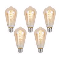 Sada 5 ks Inteligentné stmievateľné LED žiarovky E27 ST64 Jantárová 4,9 W 320 lm 2500 K