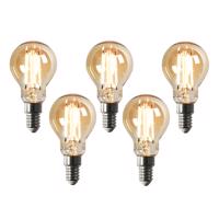 Sada 5 ks Smart E14 stmievateľná v Kelvinovej LED lampe P45 goldline 4,9W 470 lm 1800-4000K